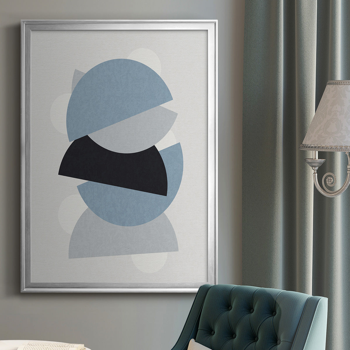 Shapely Blues I - Modern Framed Canvas Print