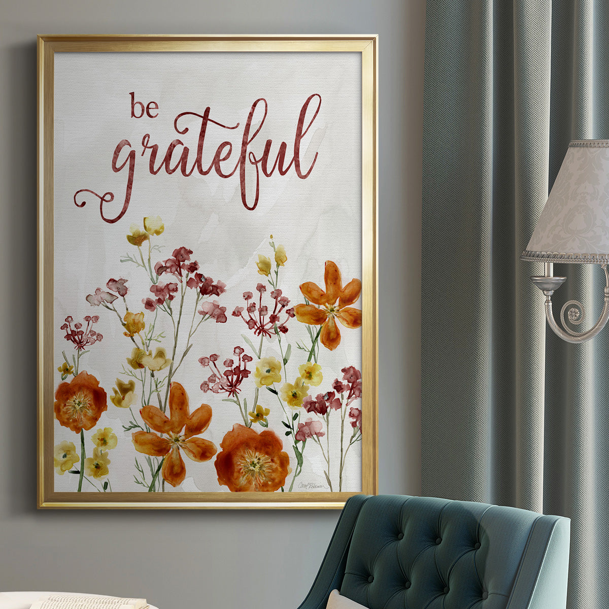 Grateful Catalina Bouquet - Modern Framed Canvas Print