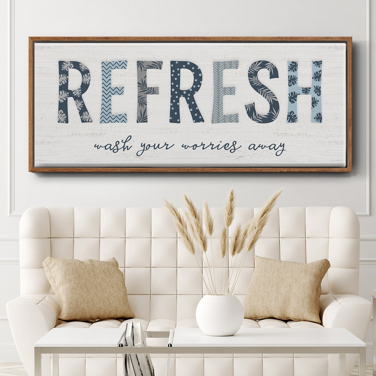 Refresh - Floater Framed Canvas Print