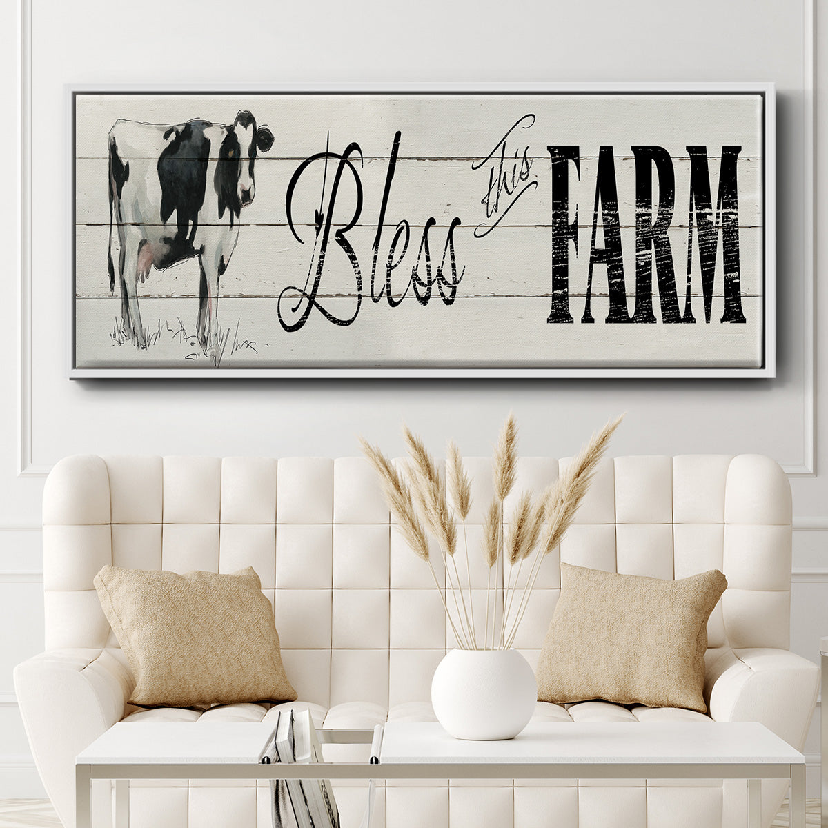 Bless This Farm - Floater Framed Canvas Print