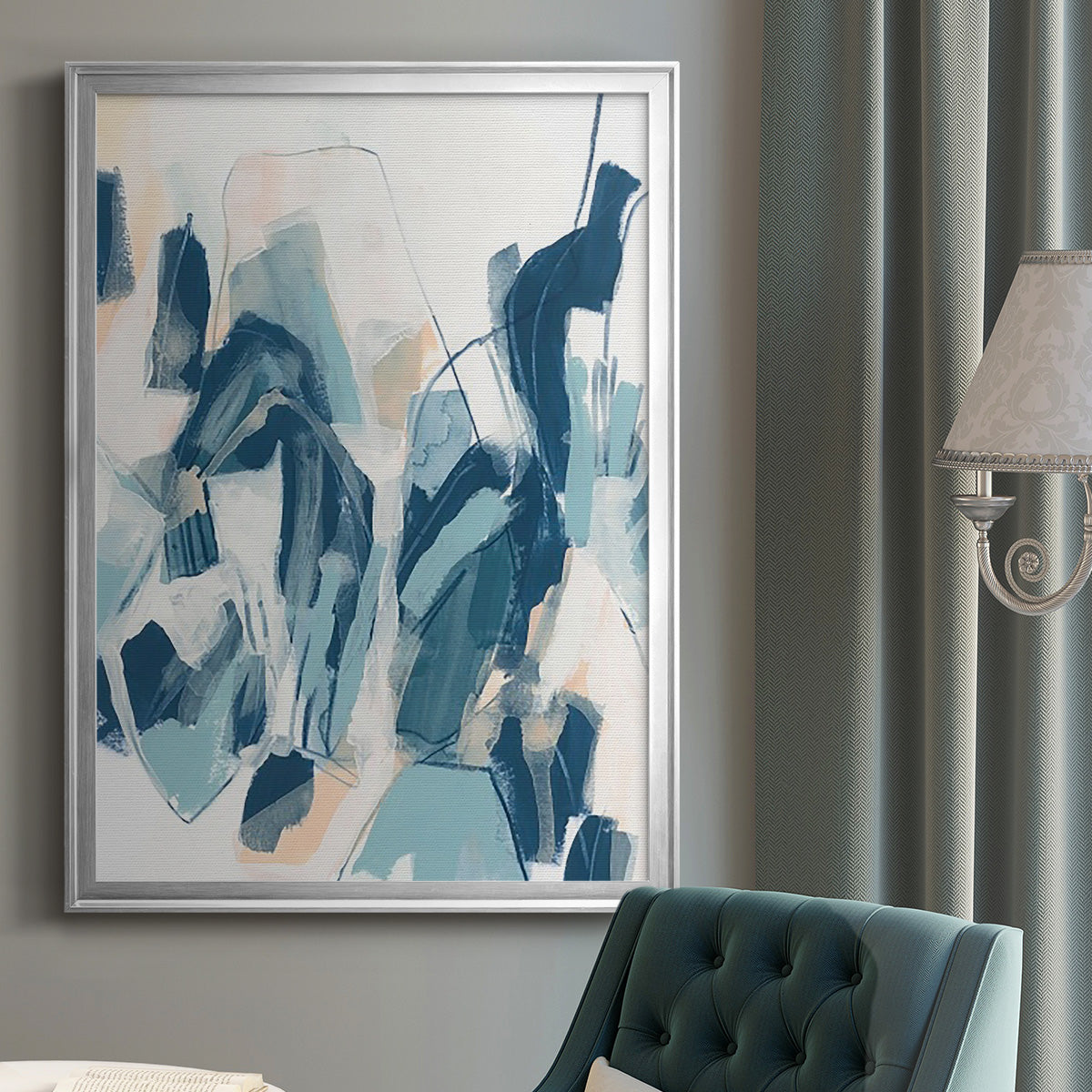 Interlocking Melody II - Modern Framed Canvas Print