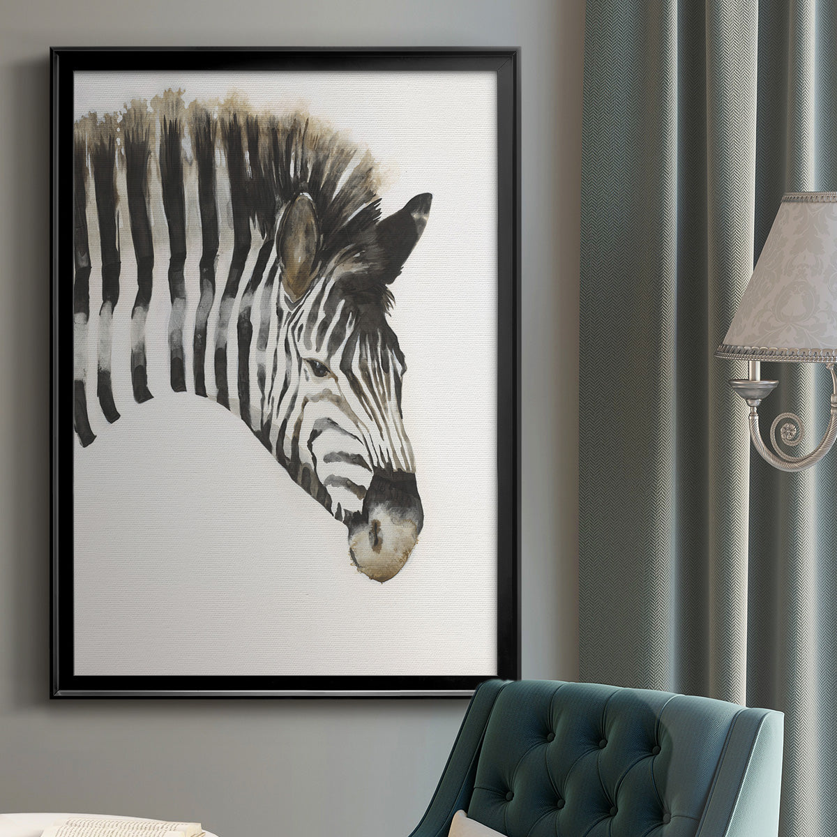 Zebra Stripes - Modern Framed Canvas Print