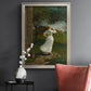 Narrative religious genre scene by Winslow Homer in an ornate champagne frame displayed in a dark-toned interior setting.