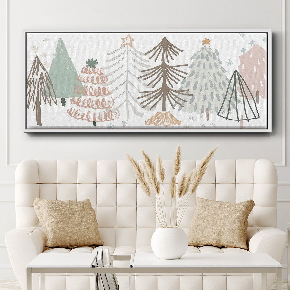 Christmas Tree Sketchbook - Floater Framed Canvas Print