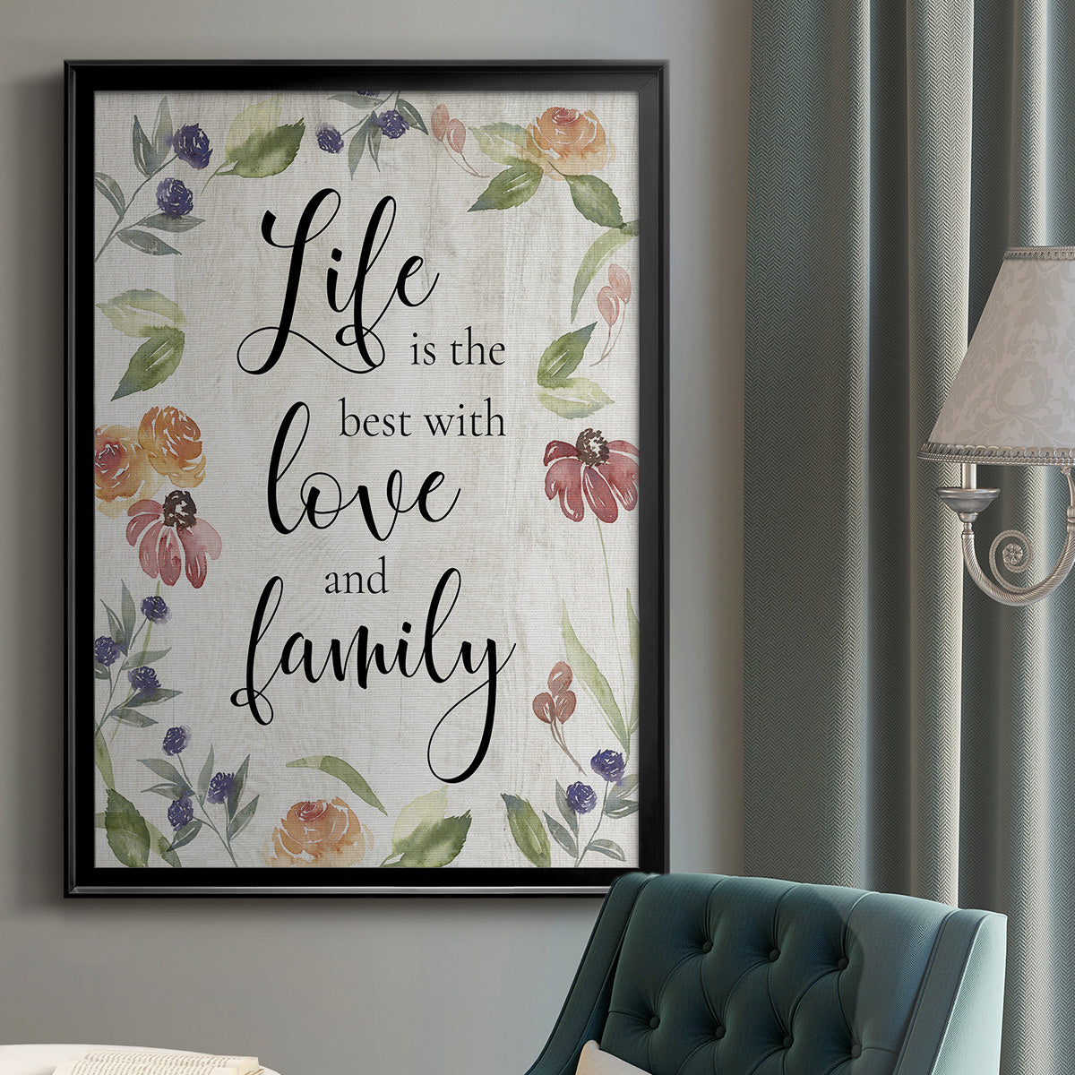 Life is the Best - Modern Framed Canvas Print