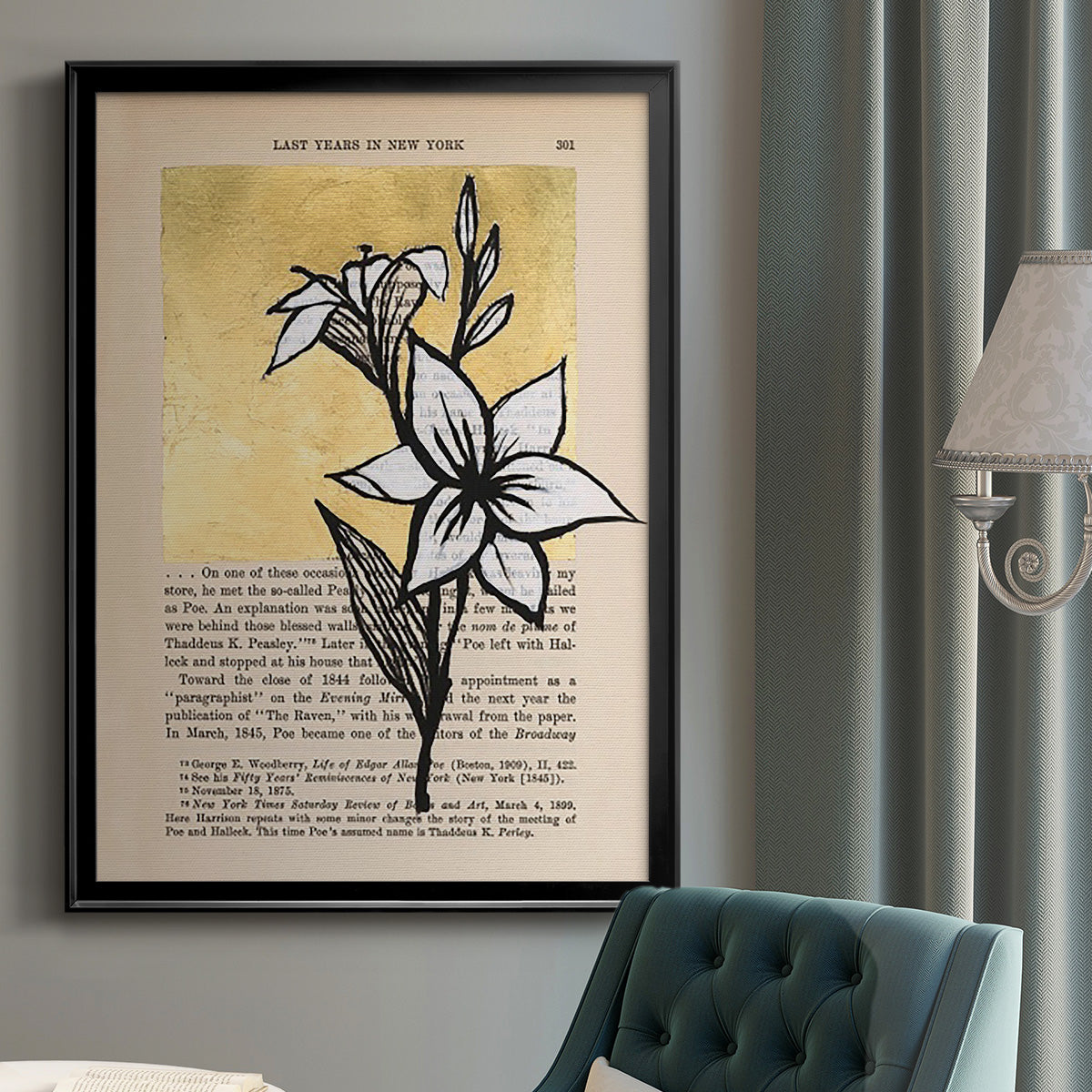 Floral Diary I - Modern Framed Canvas Print