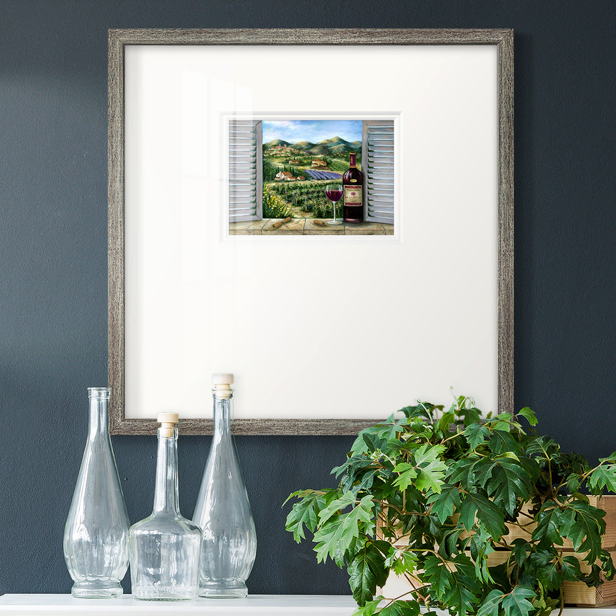 Tuscan Red and Vineyard Premium Framed Print Double Matboard