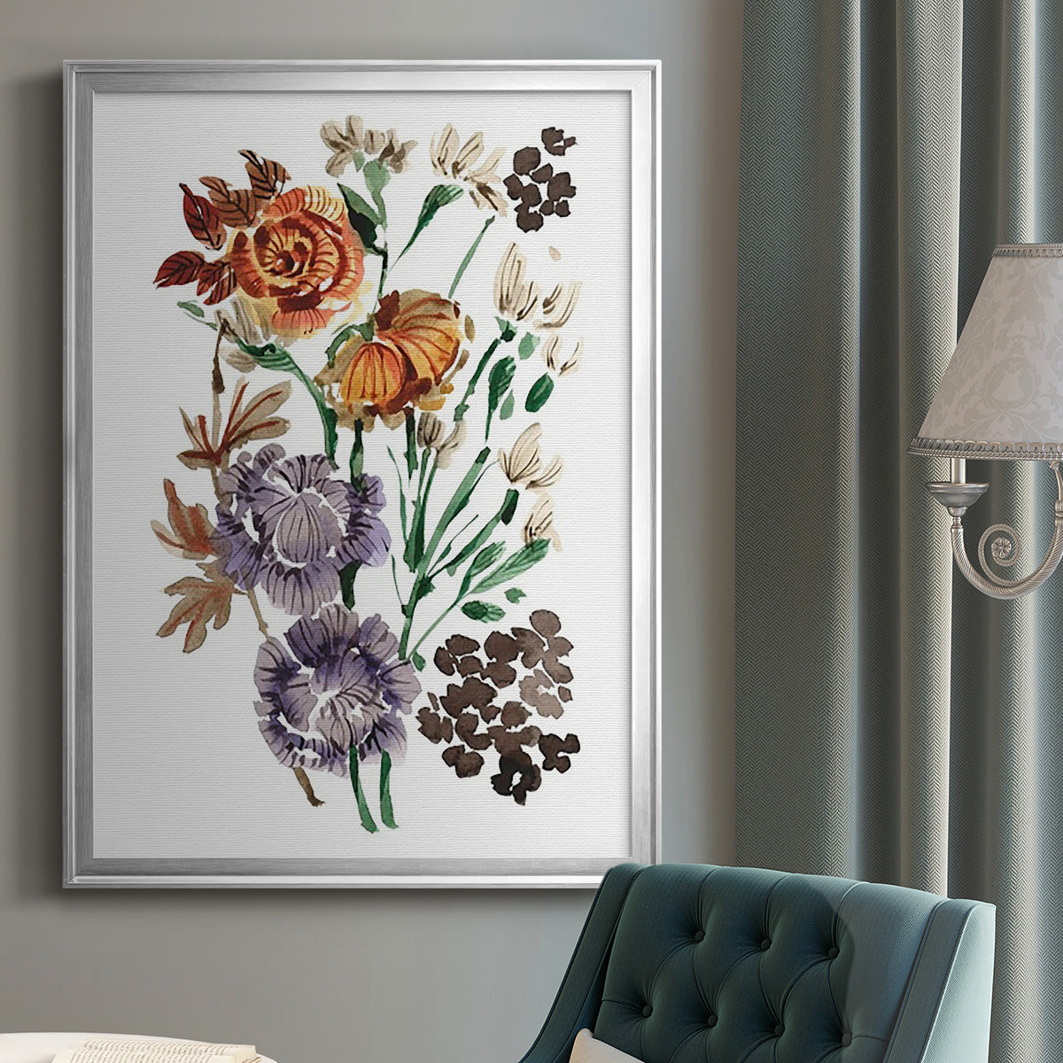 Garden Bouquets I - Modern Framed Canvas Print