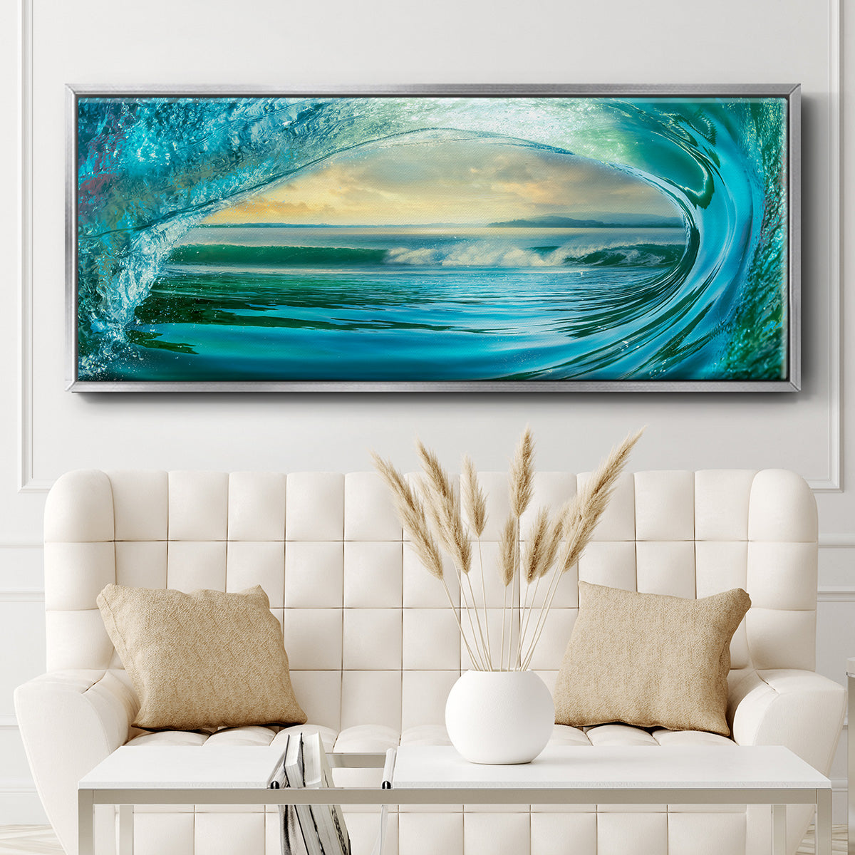Big Wave - Floater Framed Canvas Print