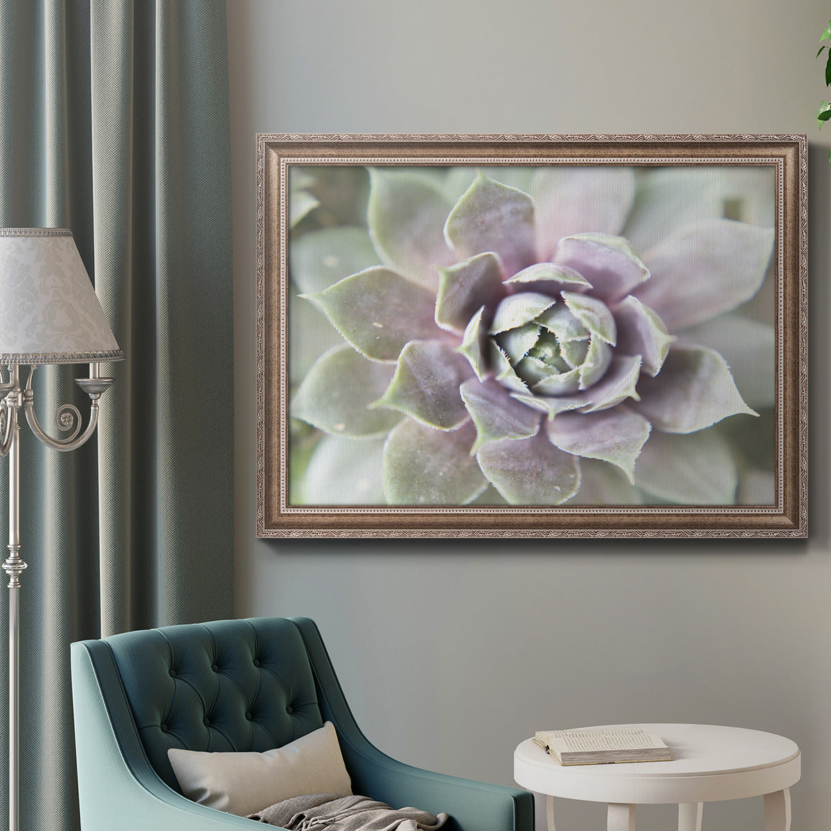 Succulent Glow II - Ornate Framed Canvas Print