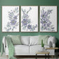 Periwinkle Patch I - Framed Premium Gallery Wrapped Canvas L Frame 3 Piece Set - Ready to Hang