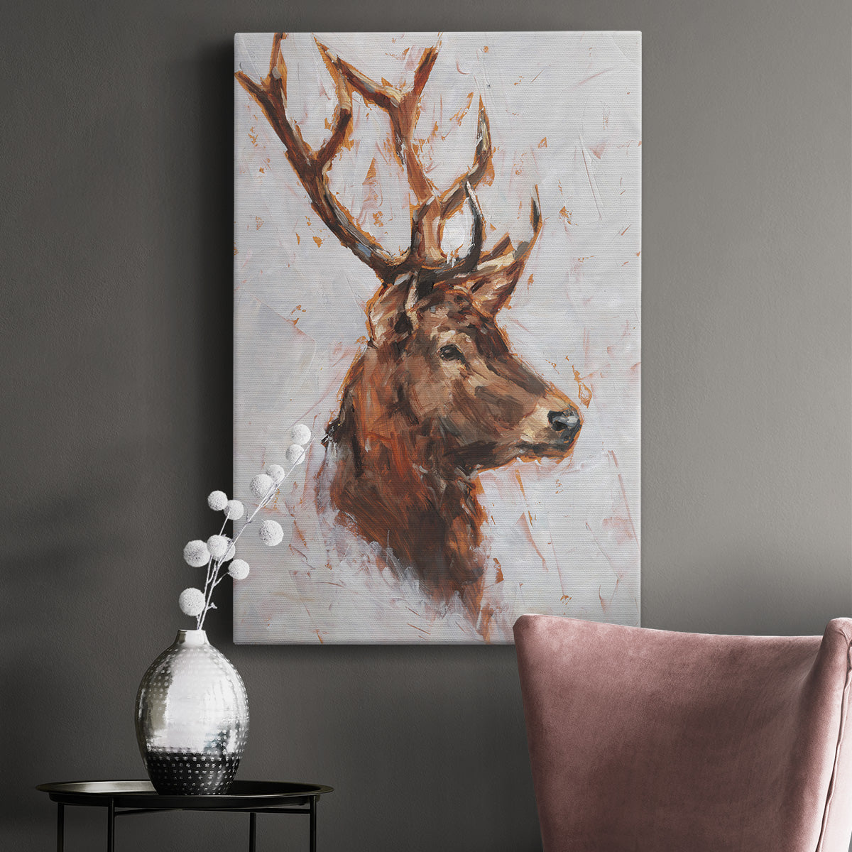 Stag Study II Premium Gallery Wrapped Canvas - Ready to Hang