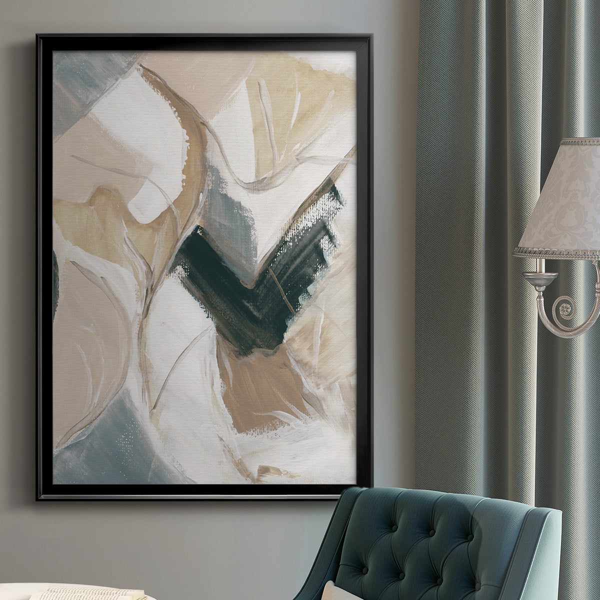 Marble Lines II - Modern Framed Canvas Print