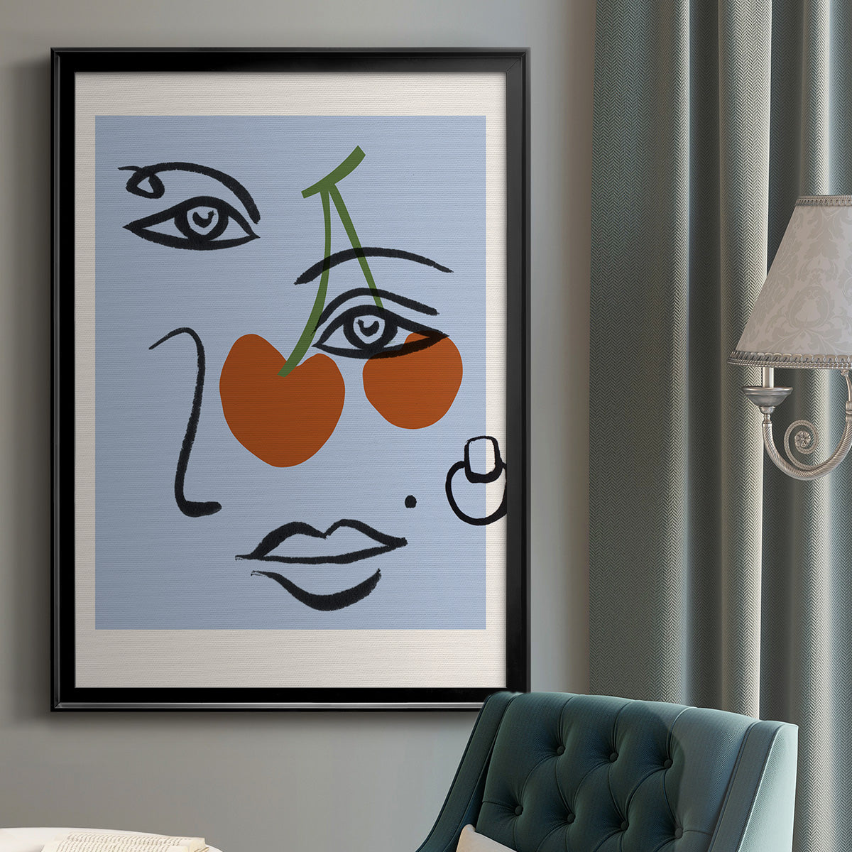 Cherry Baby II - Modern Framed Canvas Print