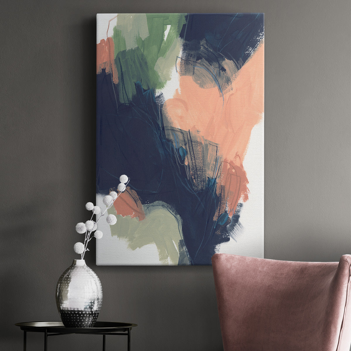 Indigo & Sienna Crescendo I Premium Gallery Wrapped Canvas - Ready to Hang