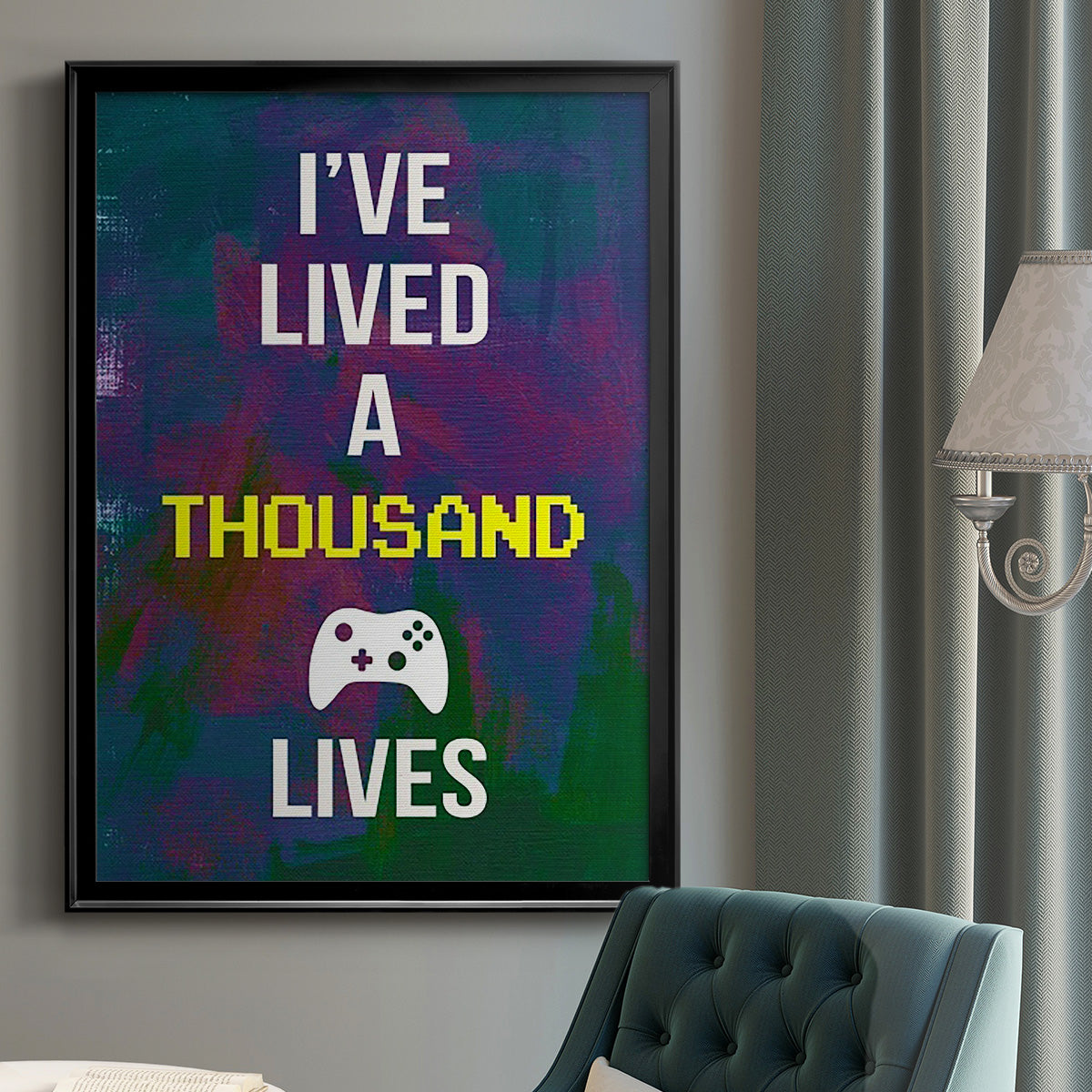Gamer at Play I - Modern Framed Canvas Print