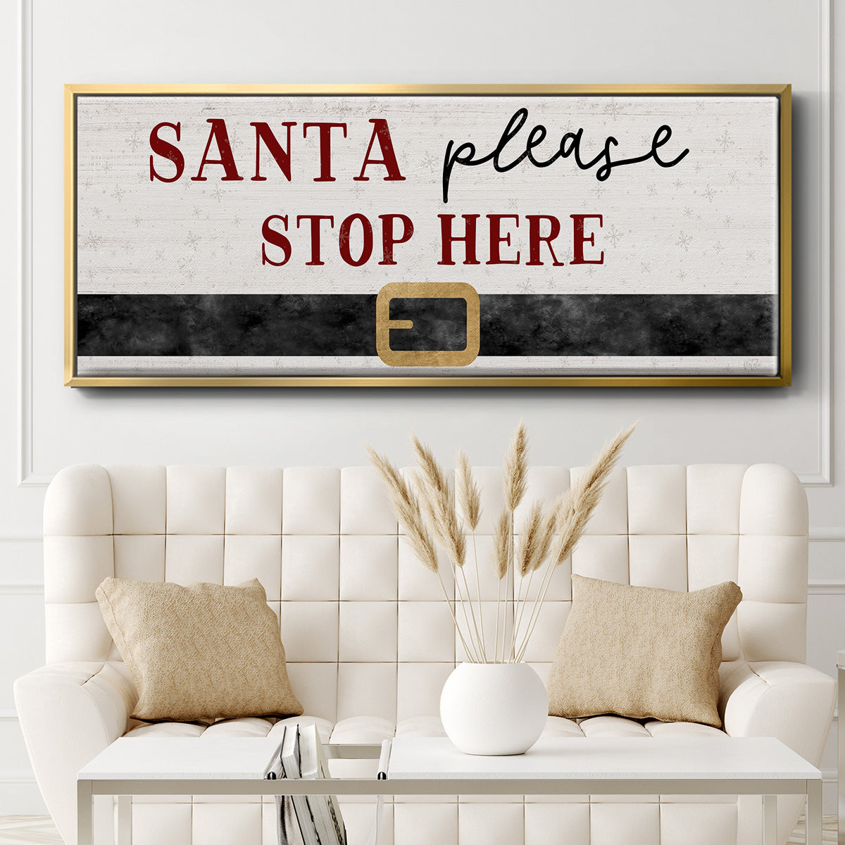 Santa Stop - Floater Framed Canvas Print