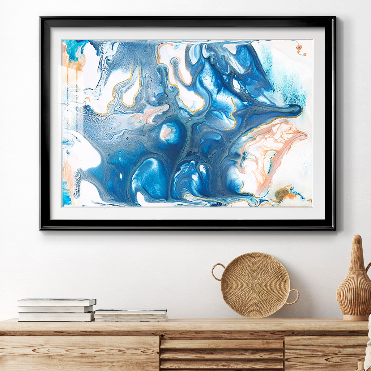 Dancing Blue II Premium Framed Print - Ready to Hang