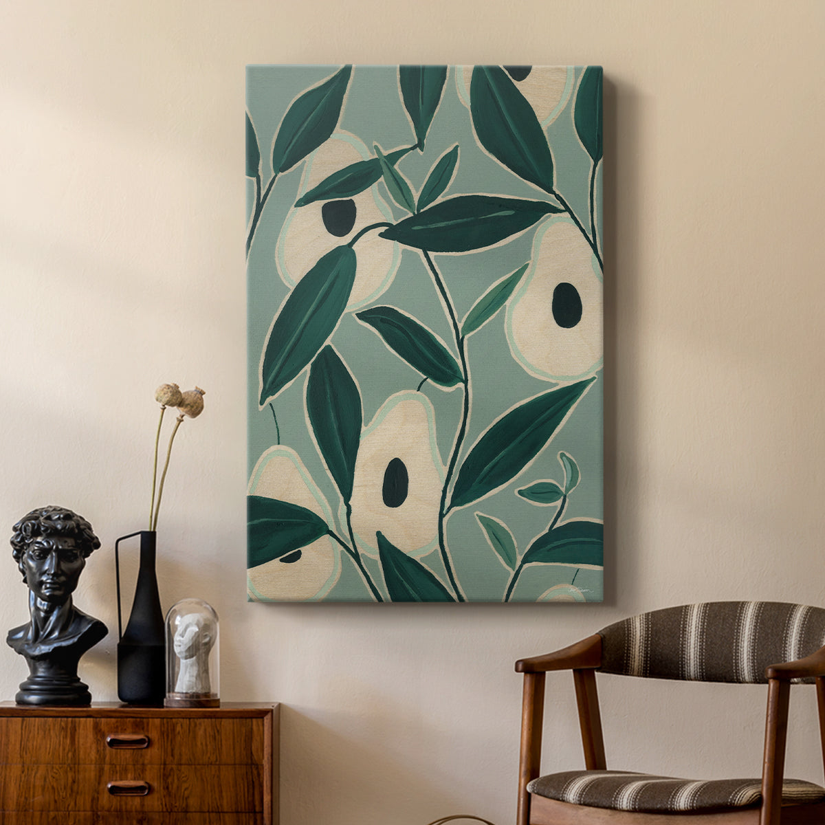 Monochrome Avocados - Canvas Art Print