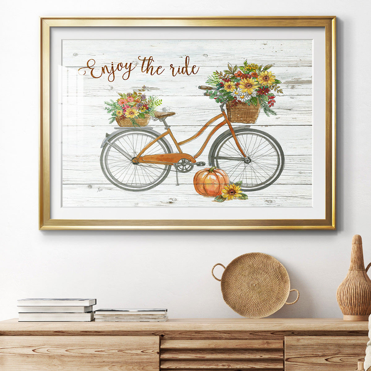 Harvest Bike - Modern Framed Art Print