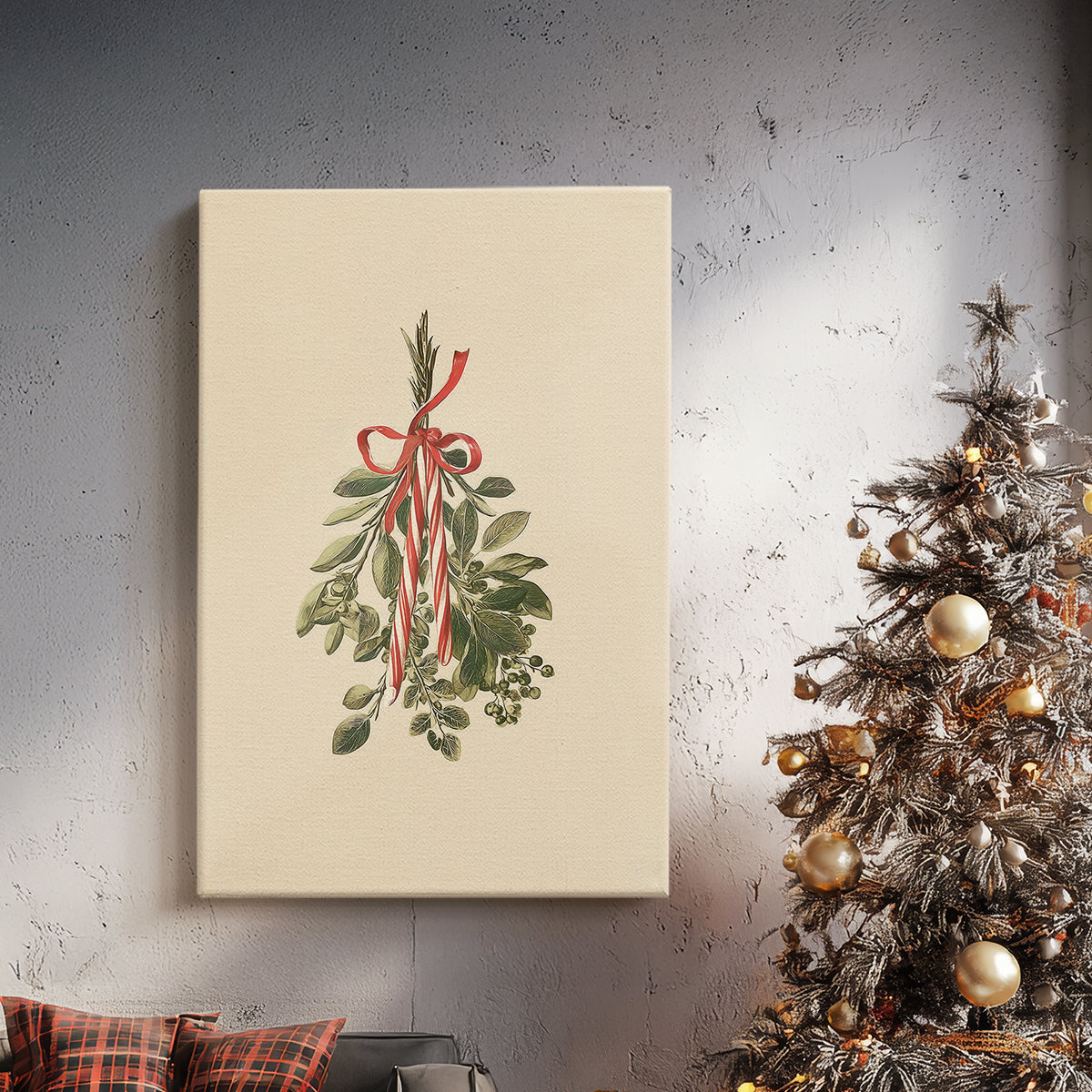 Tinsel-Gold Village Lane - Canvas Art Print