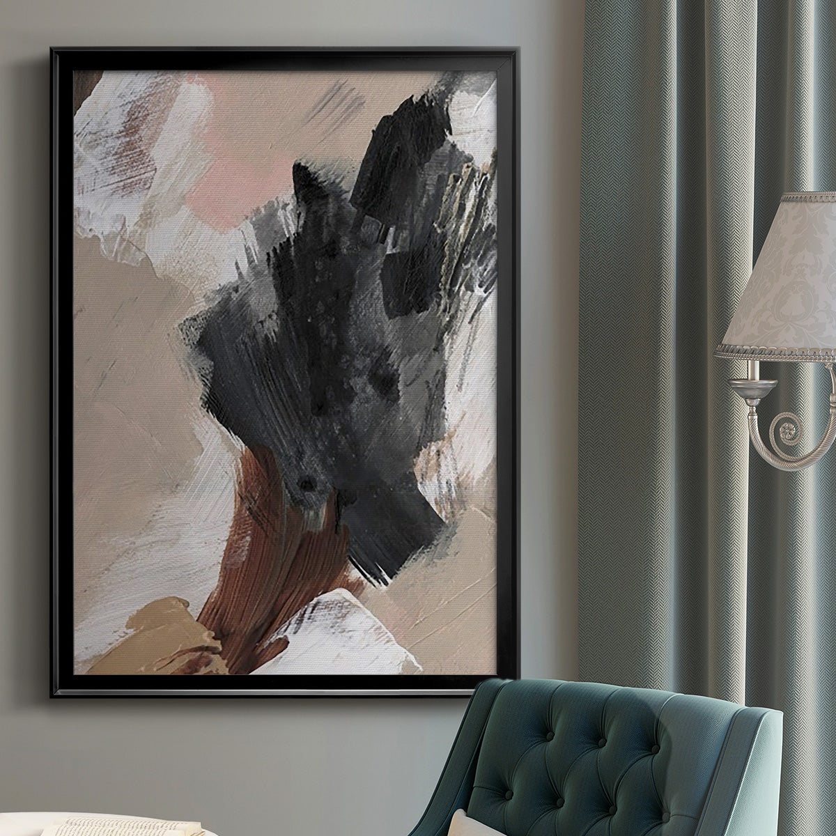 Unbleached Neutrals IV - Modern Framed Canvas Print