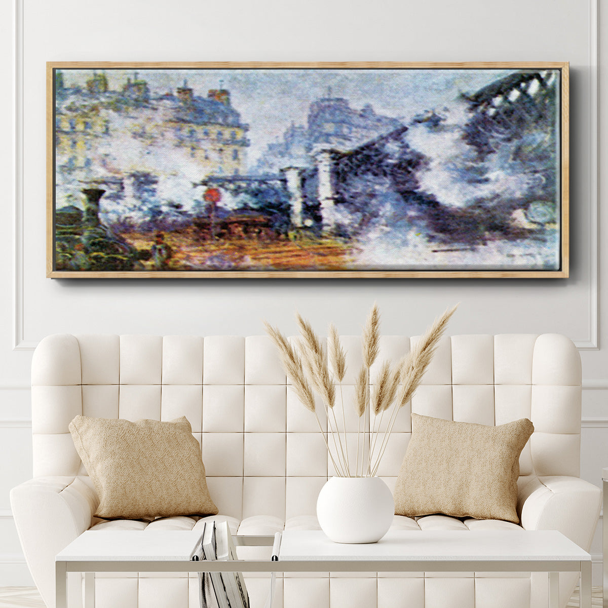 The Europe Bridge Saint Lazare Station in Paris - Floater Framed Canvas Print