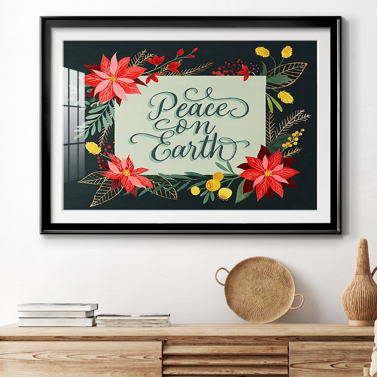 Bright Christmas Night  II - Modern Framed Art Print