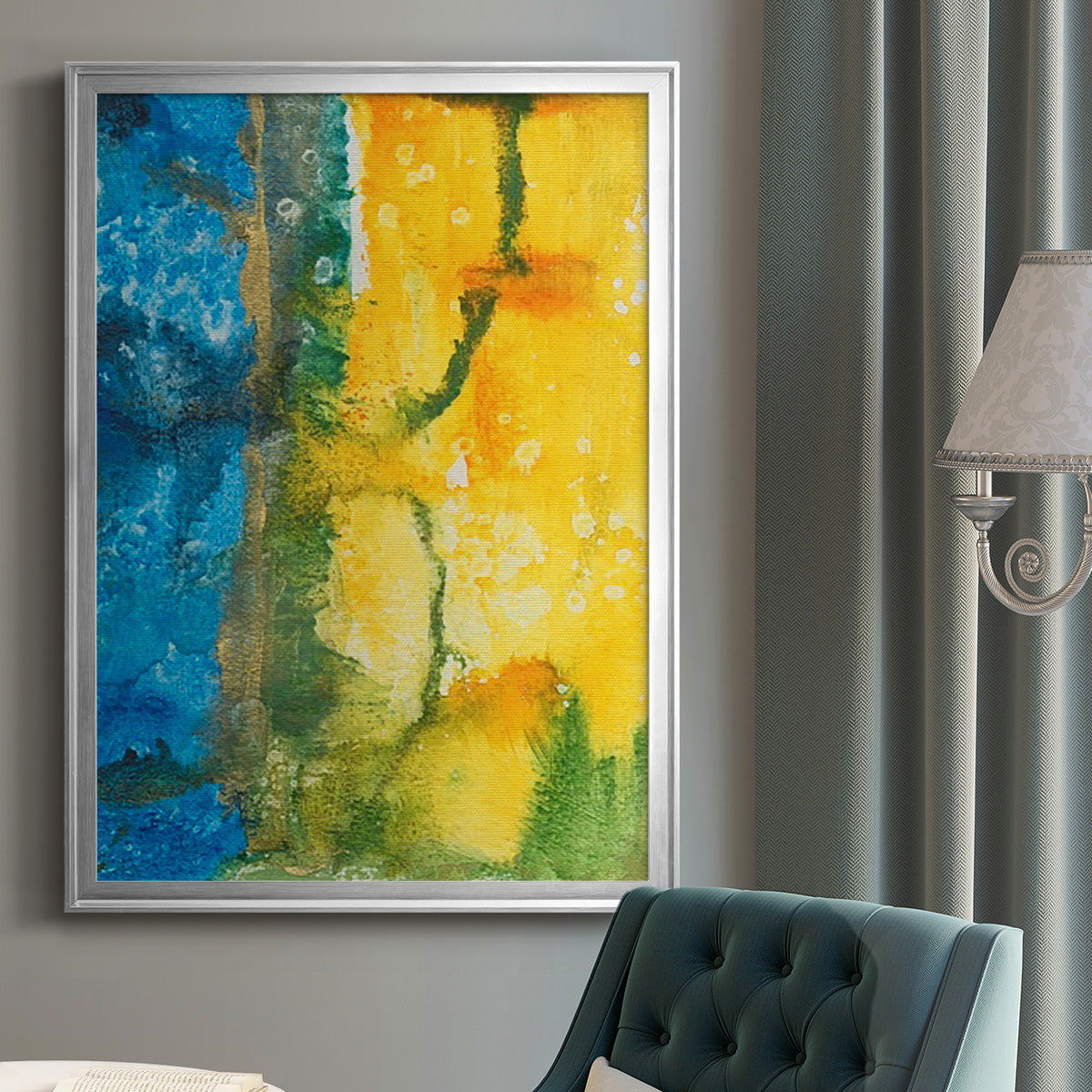 Aquatic Energy I - Modern Framed Canvas Print