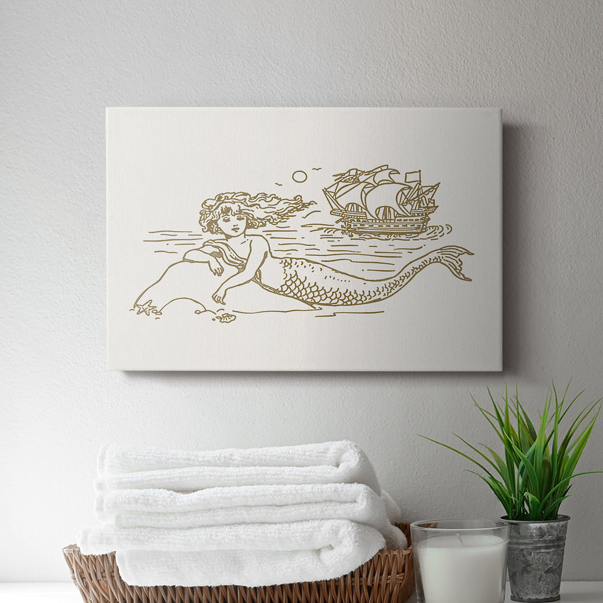 Sunning Mermaid II - Canvas Art Print