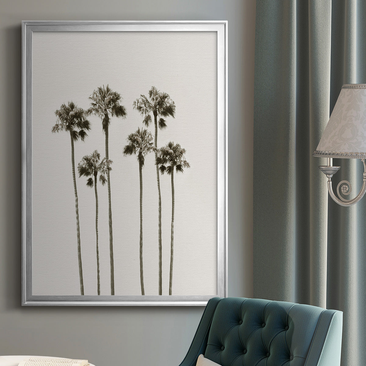 Palm Getaway - Modern Framed Canvas Print