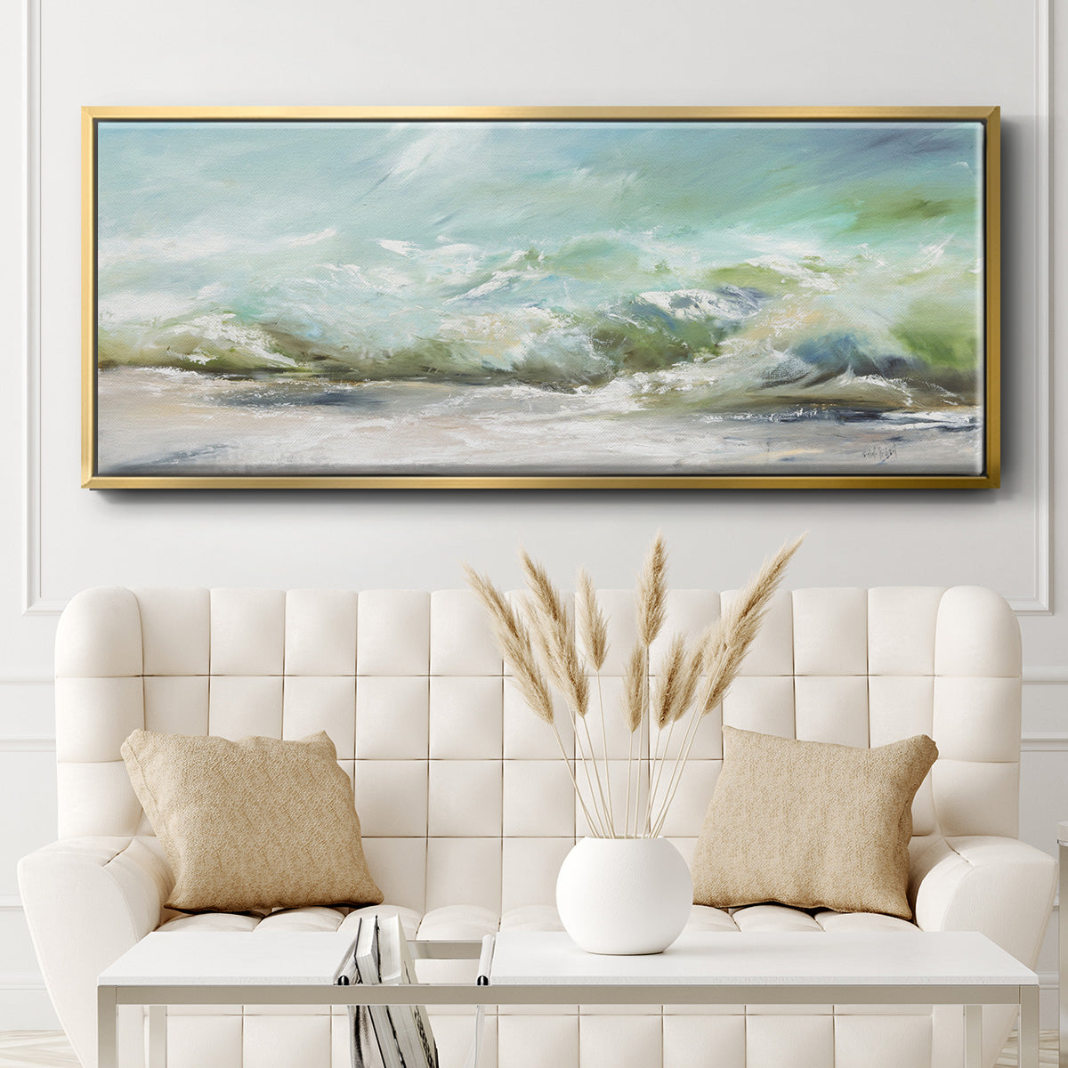 Dancing on the Waves - Floater Framed Canvas Print