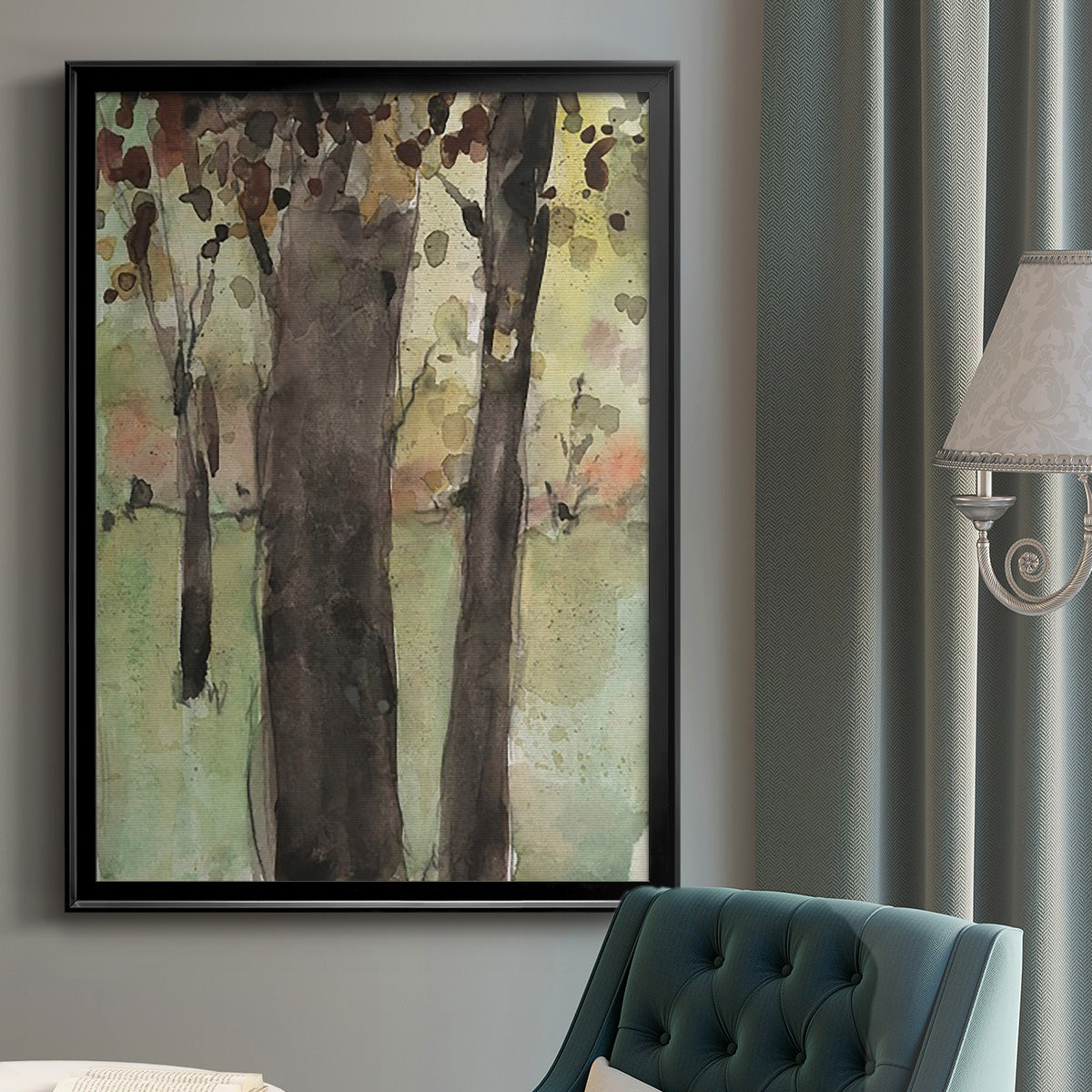 Under the Tree Confetti II - Modern Framed Canvas Print