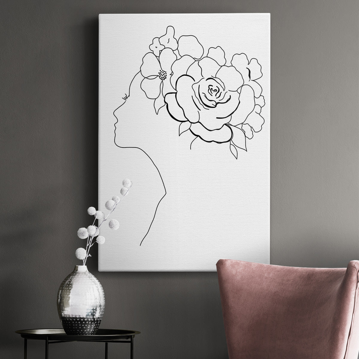 Fashion Floral Sketch II - Canvas Art Print