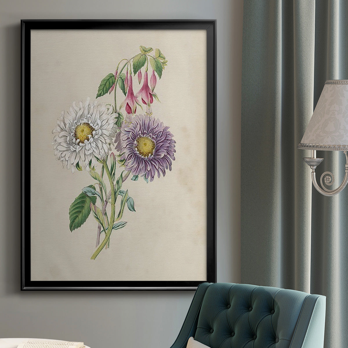 Antique Garden Bouquet III - Modern Framed Canvas Print