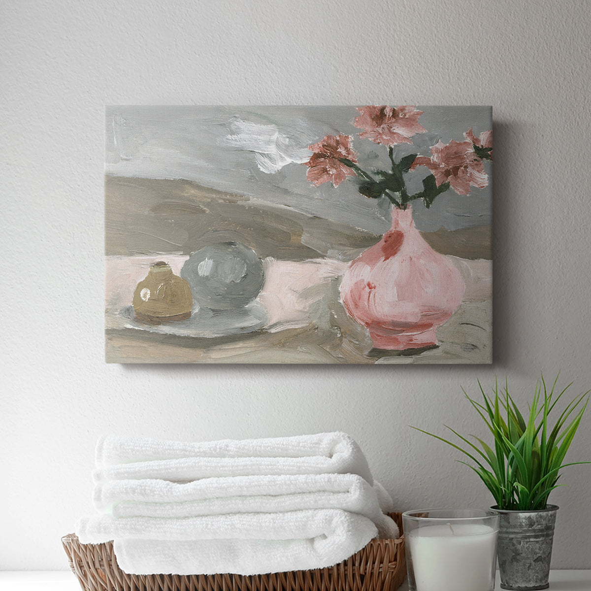 Vase of Pink Flowers VI - Canvas Art Print