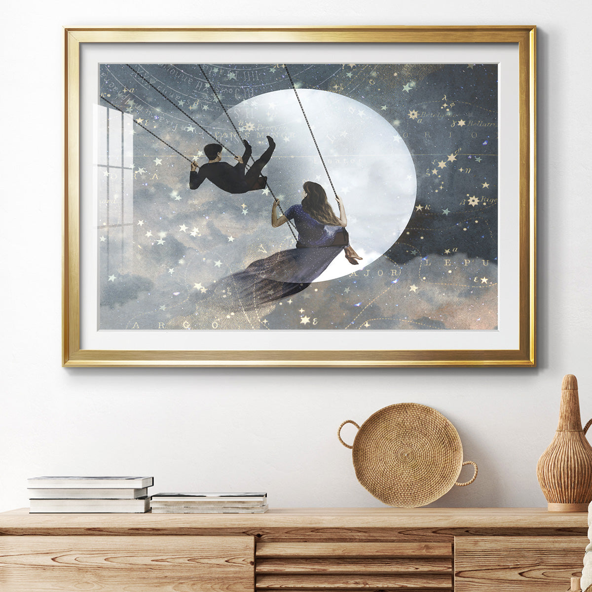Celestial Love II - Modern Framed Art Print