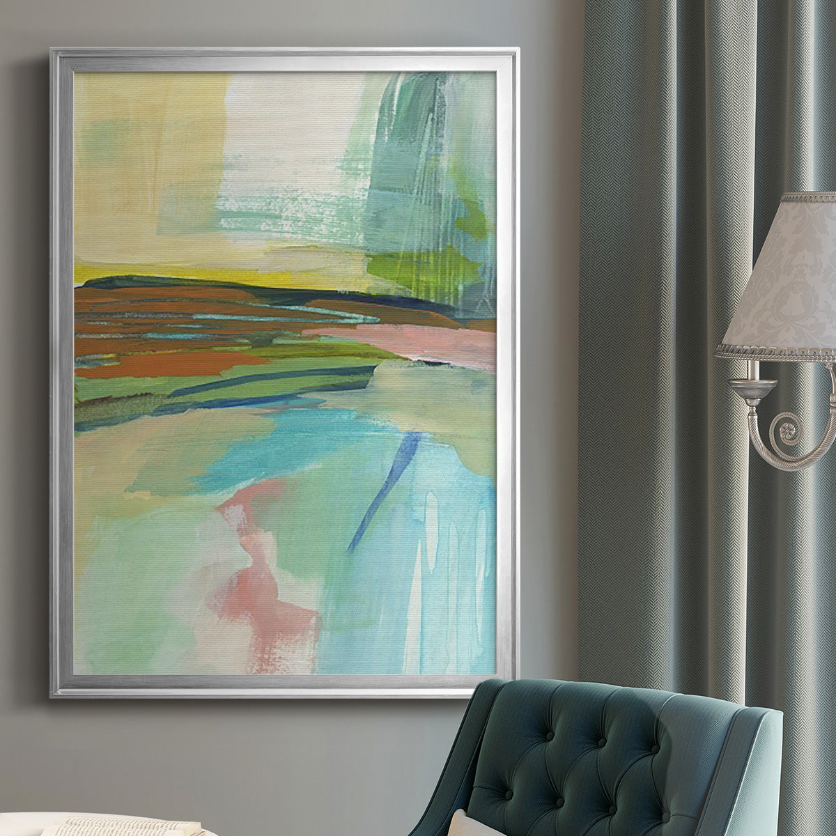 Radiant Horizon IV - Modern Framed Canvas Print