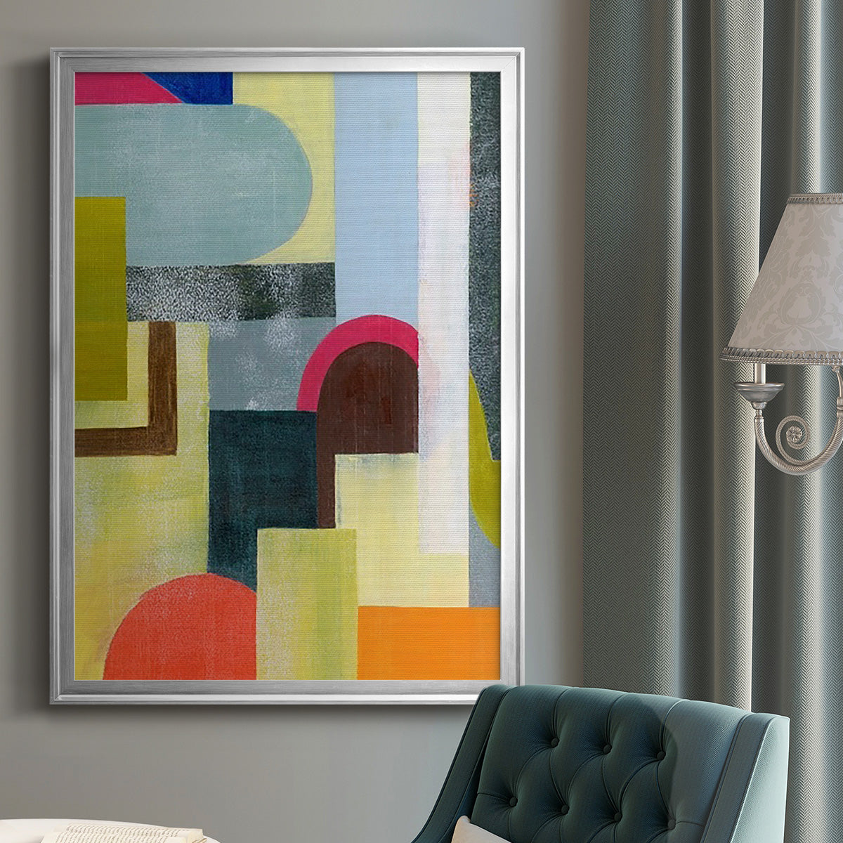 City of Rainbows I - Modern Framed Canvas Print