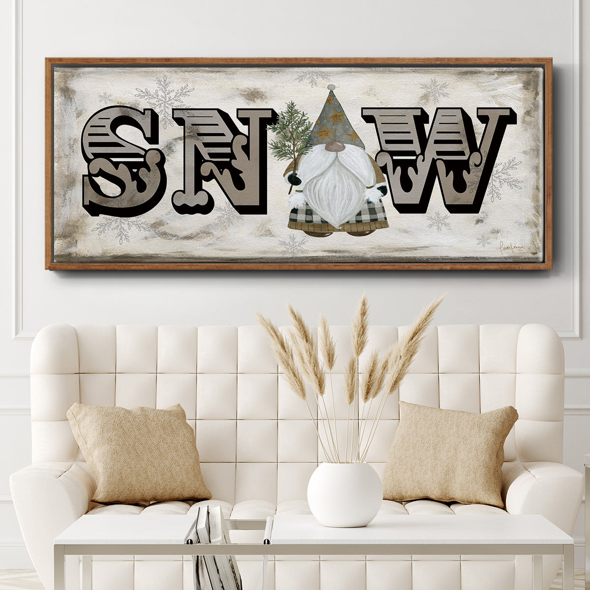 Winter Wonderland Friend Snow - Floater Framed Canvas Print