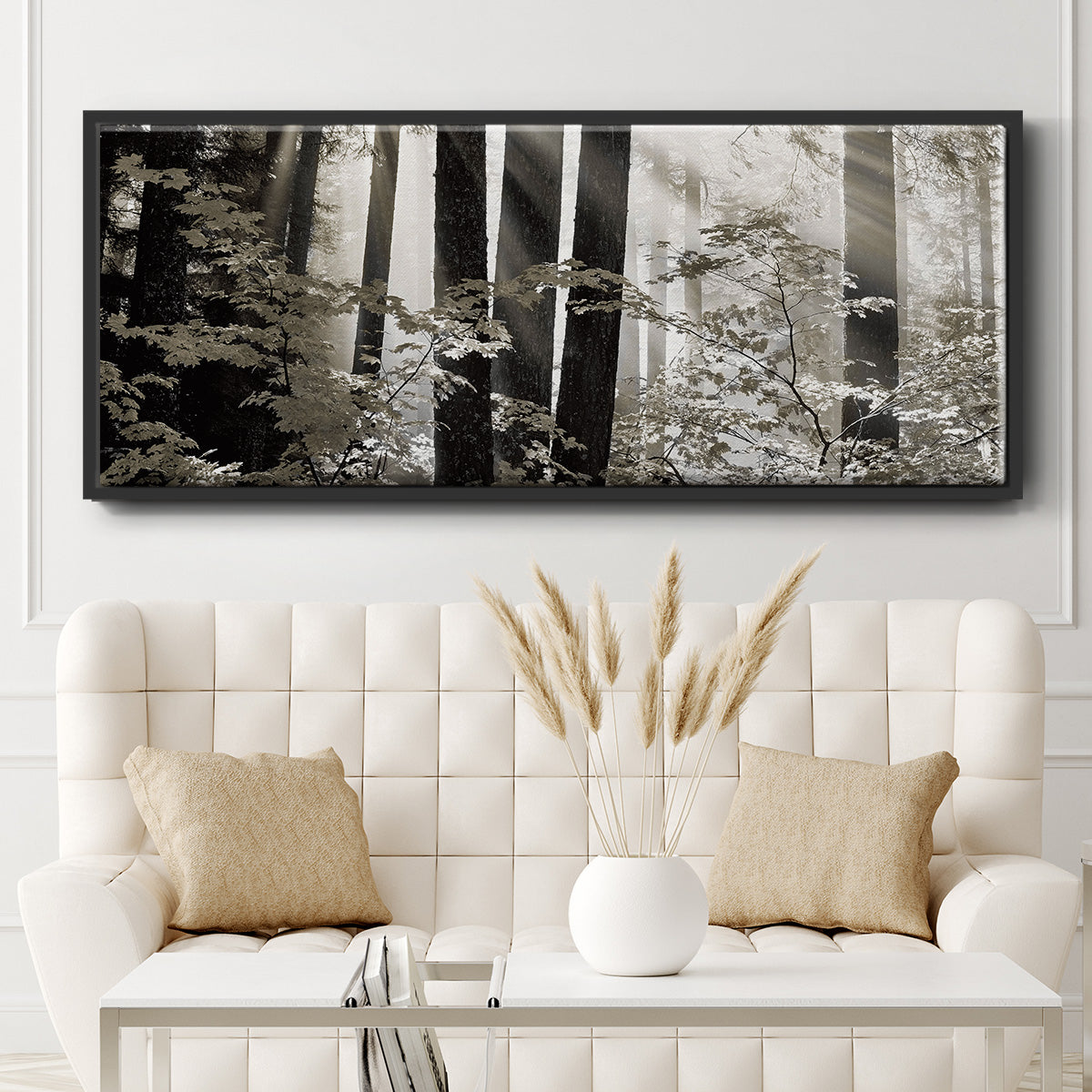 Misty Forest - Floater Framed Canvas Print