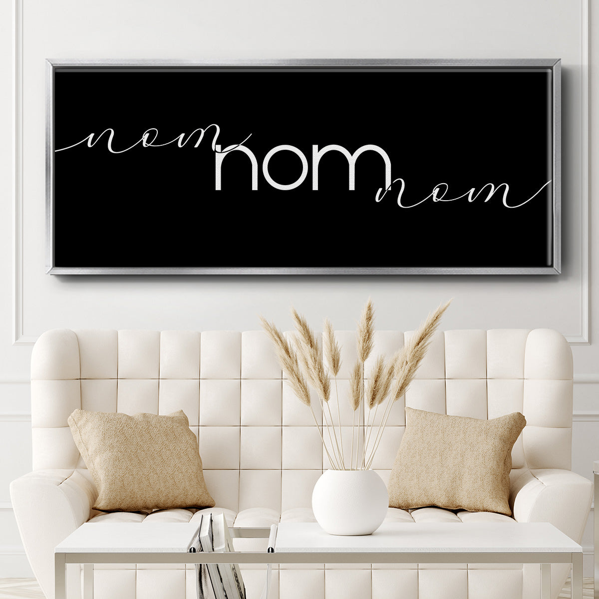 Nom Nom Nom - Floater Framed Canvas Print