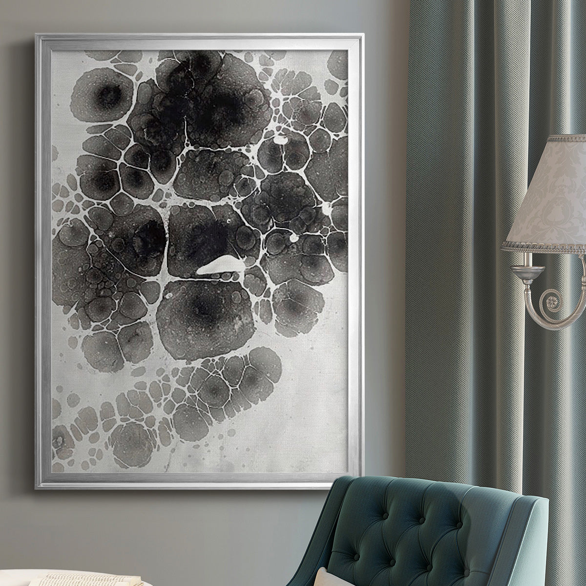 Marbling XII - Modern Framed Canvas Print