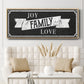 Joy Family Love - Floater Framed Canvas Print