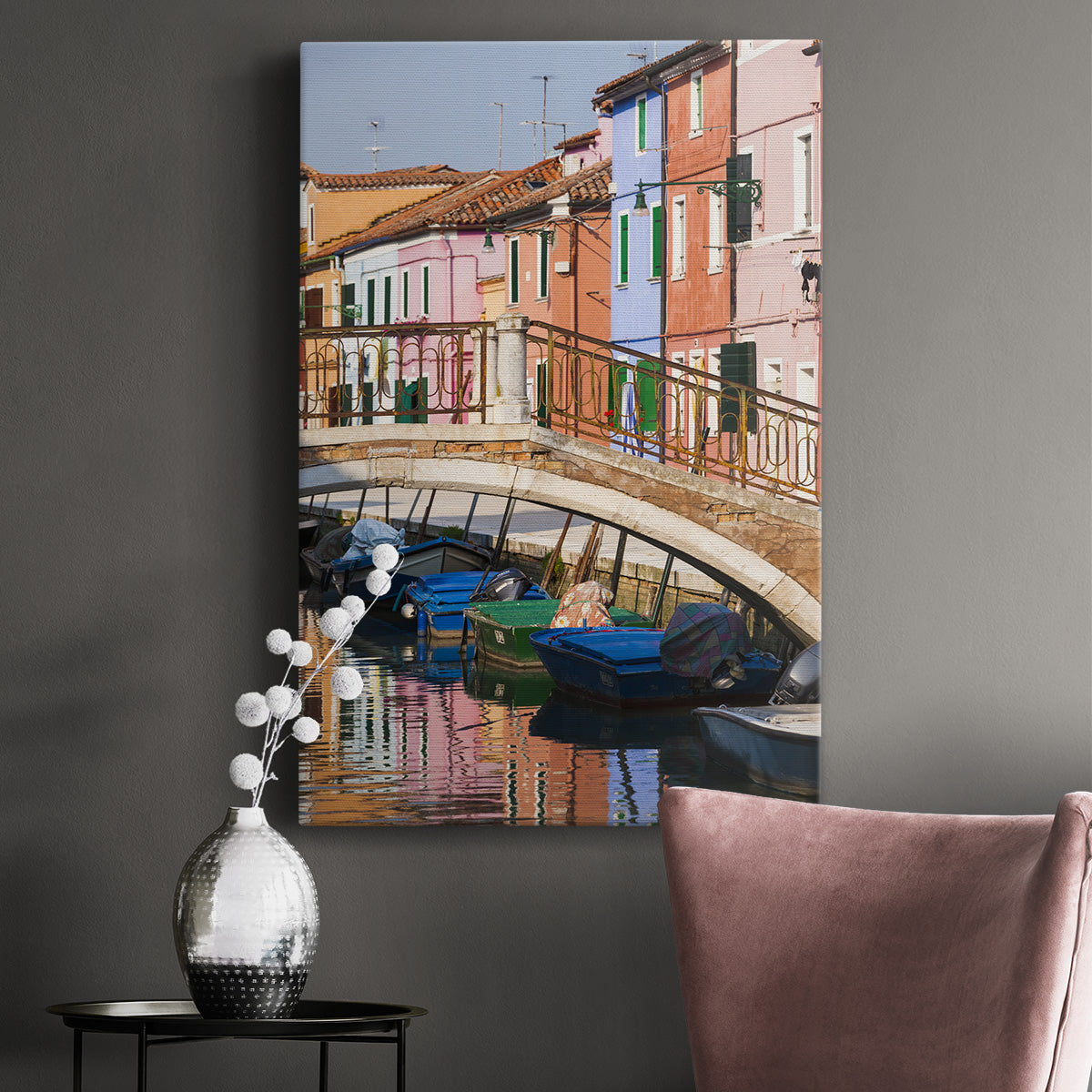 Colorful Canal Premium Gallery Wrapped Canvas - Ready to Hang