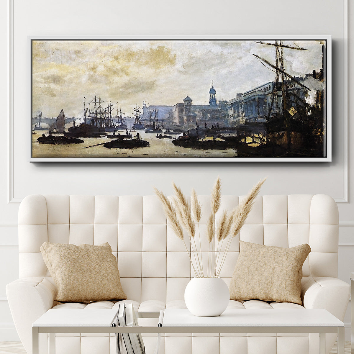 The Port of London, 1871 - Floater Framed Canvas Print