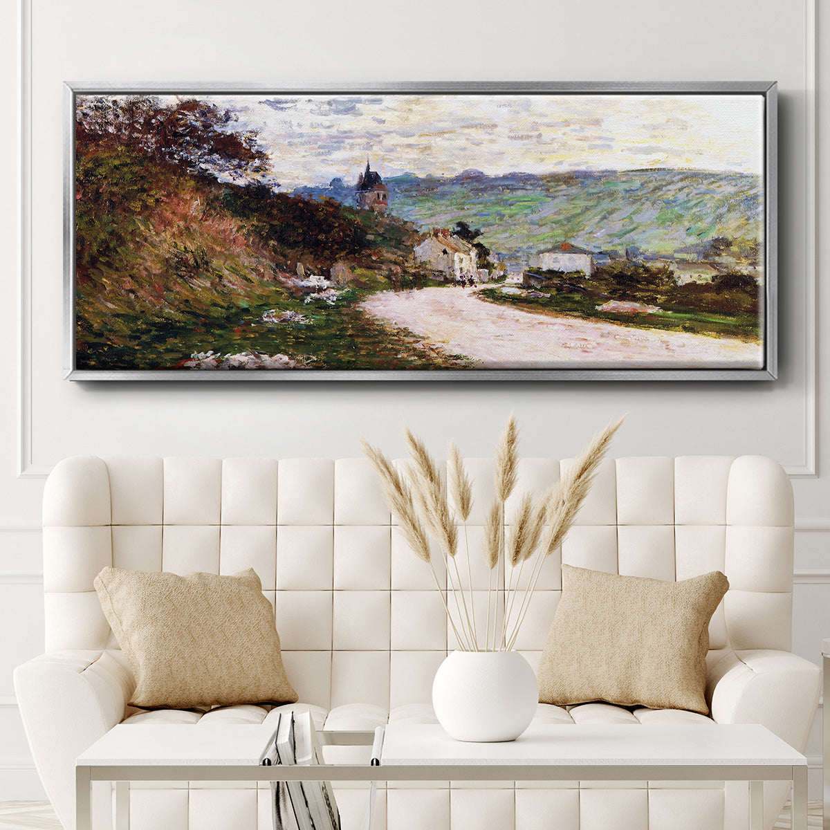 The Road at Vétheuil, 1878 - Floater Framed Canvas Print