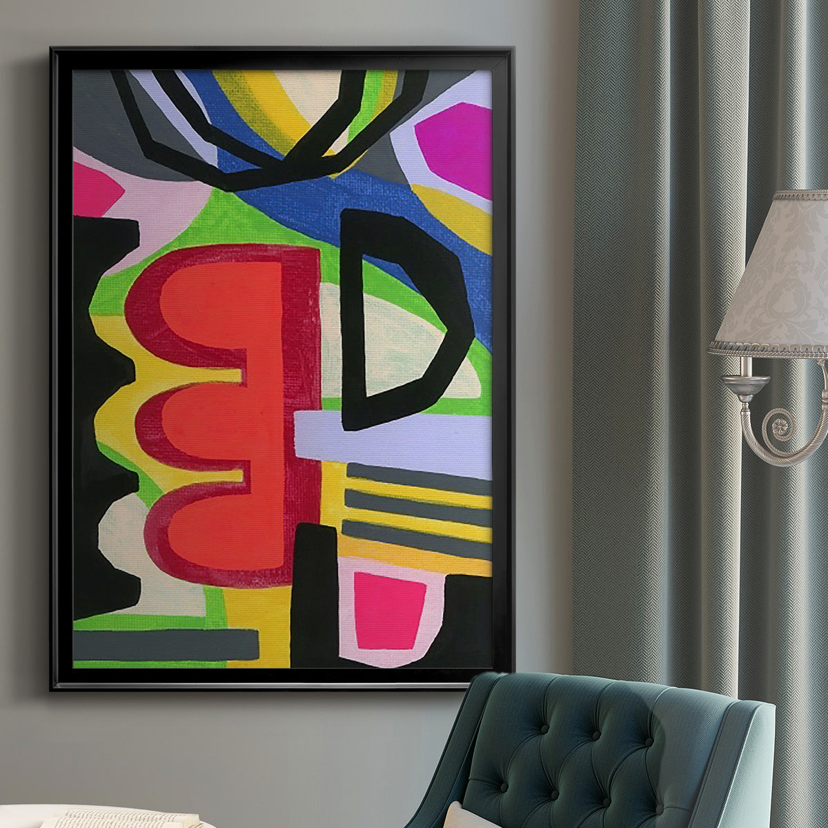 Bold Shape Shift I - Modern Framed Canvas Print