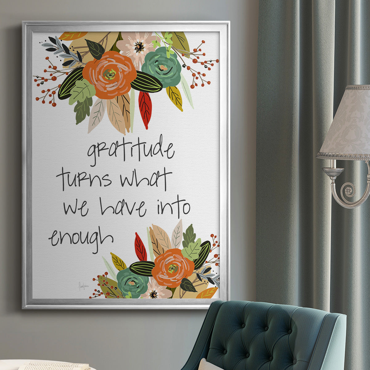 Illustrated Impressions II - Modern Framed Canvas Print