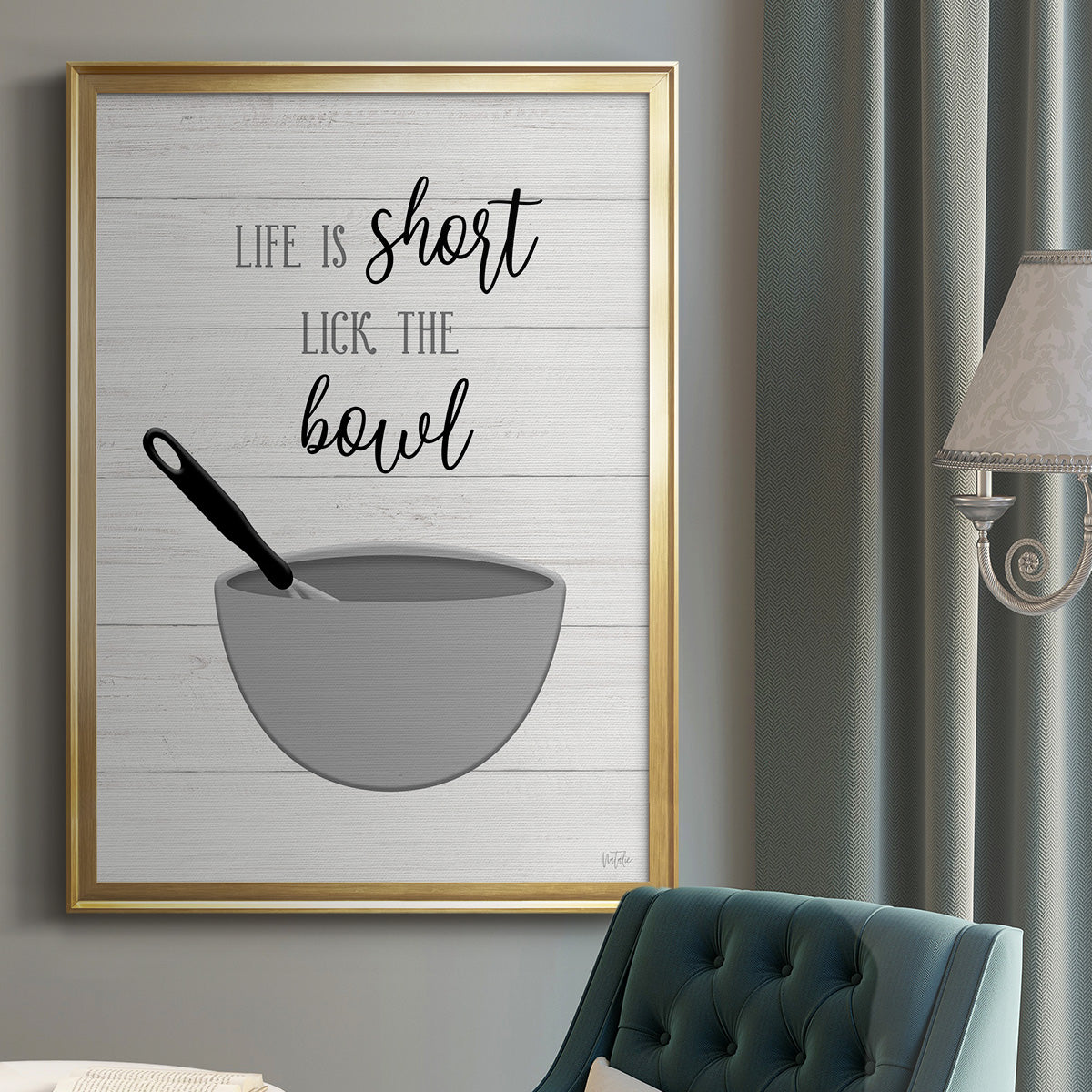Lick the Bowl - Modern Framed Canvas Print